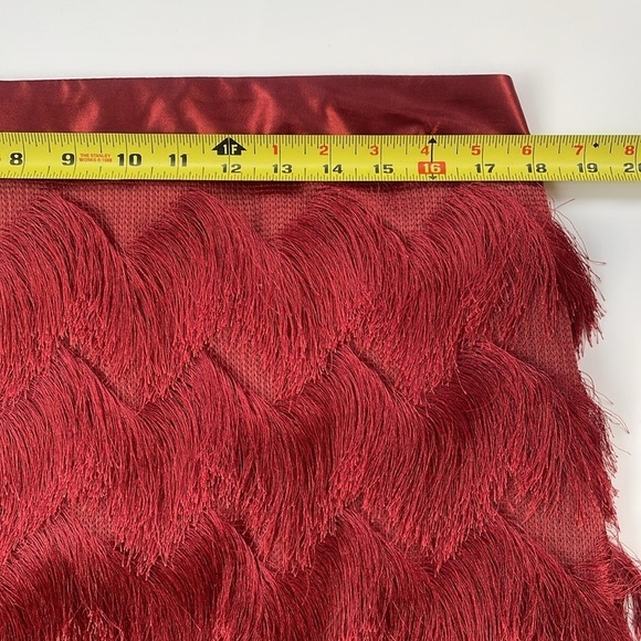 River Island Women's Rust Orange Fringe Mini Skirt Size US 14, New with Tags! - Picture 7 of 8